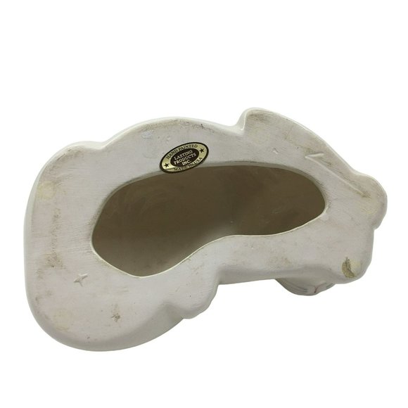 Sleeping kitten figurine Vintage hand painted white pink flowers floral cat shel - Picture 7 of 8